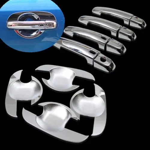 Funduoo pre Suzuki SX4 2006 - 2014 Kryt rukoväte dverí Chrome + Cup Cover Cover Trim Sticker Smart Keyhole