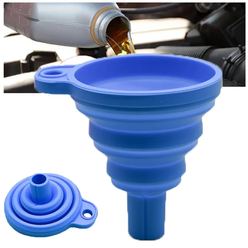 Funil Líquido de Silikone Universal Para Óleo Do Motor E Gasolina, Fluido Da Arruela do Carro, Portátil, Dobrável, Automático