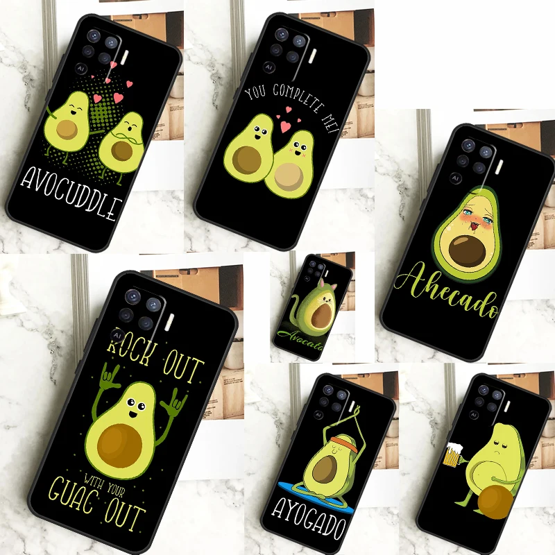Funny Cartoon Avokado pre Oppo A17 A16 A15 A79 A58 A78 A98 A74 A94 A77 A5 A9 A96 A76 A52 A52 A53S A53S A54S A57S