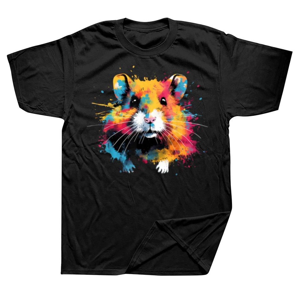 Funny Cool škrečok na farebných tričkách letné grafické bavlnené streetwear s krátkym rukávom Zvieracie darčeky Tričko Pánske oblečenie