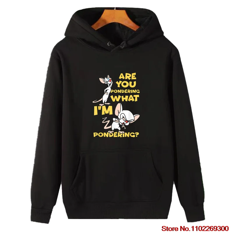 Funny grafické s kapucňou mikiny pinky a animácia myši s mozgovou myšou
