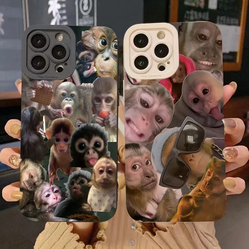 Funny Monkey Silikone Pase pre iPhone 16 15 Pro Max 14 13 12 11 Pro 7 8 16 Plus xr x xs SE 2020