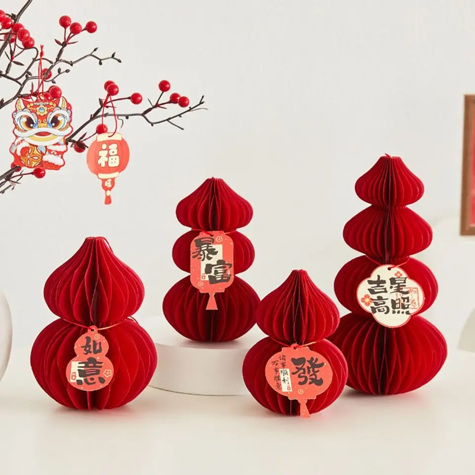 Funny Red Honeycomb Gourd Ornament Skladací papier