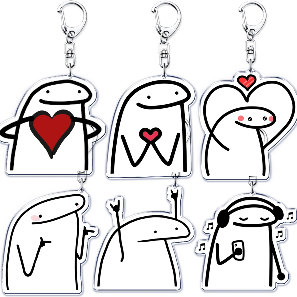 Funny rock flor kráv s láskou k srdcu Keychain pre doplnky Komiks Komiks prívesok kľúče kľúče kľúče kľúče
