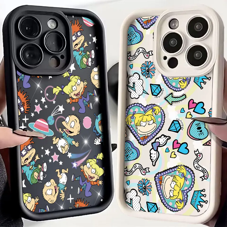 Funny roztomilý puzdro na telefón R-Rugrats pre Samsung Galaxy A16 A06 A35 A55 A25 A05S A15 A54 A34 A24 A14 A05 4G 5G Soft Soft TPU Zadný zadný kryt TPU