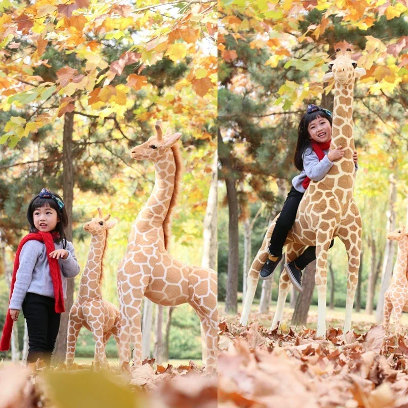 [Funny] Simulácia 140 cm Najväčší žirafský plyšový plyšový hračkár Giant Animal Collection Collectography Photography Ress Domáce dekorácie Darček pre deti