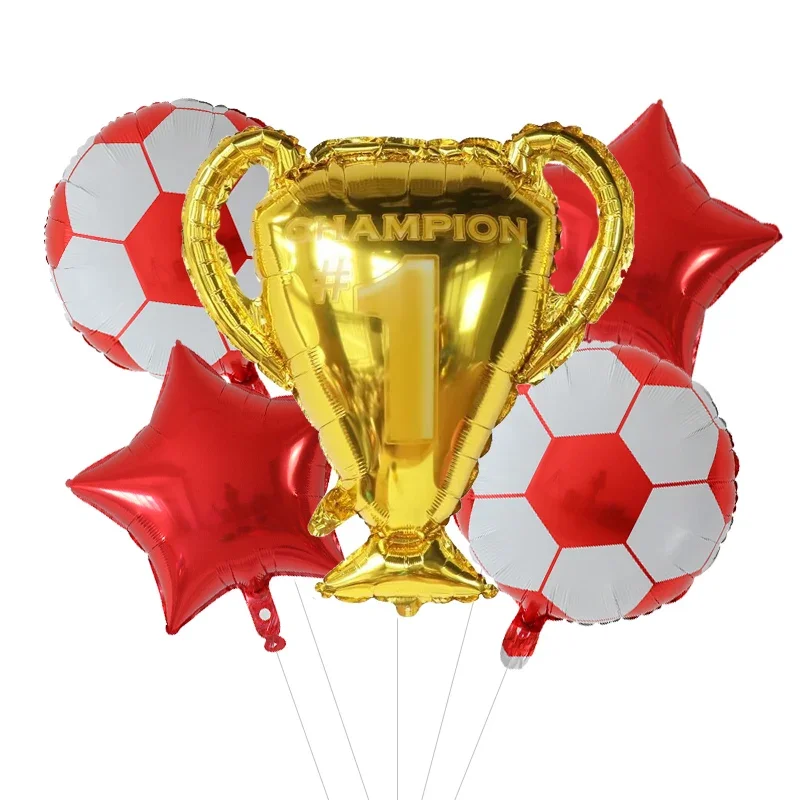 Futbalová fólia hélium Balóny zlatá trofej chlapec muža narodeninová oslava dekorácie Športové hry Air Globos Detj Shower Dodávky loptička