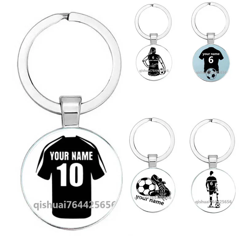 Futbalové diy meno Keychain na hranie futbalového chlapca Keychain, DIY Keychain pre milovníkov futbalu, módny darček Keychain pre foo