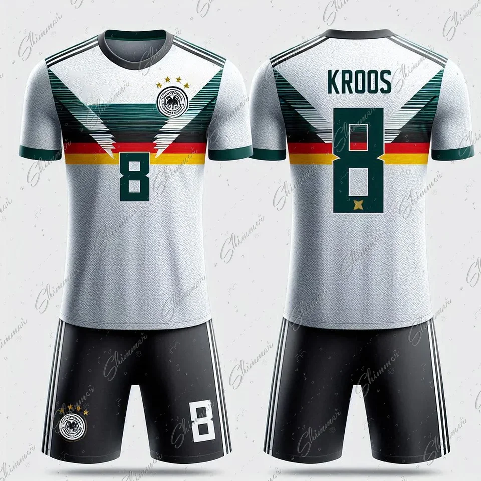 Futbalové Jersey Jersey Uniformy 2KS krátke rukávy Nemecký štýl č.