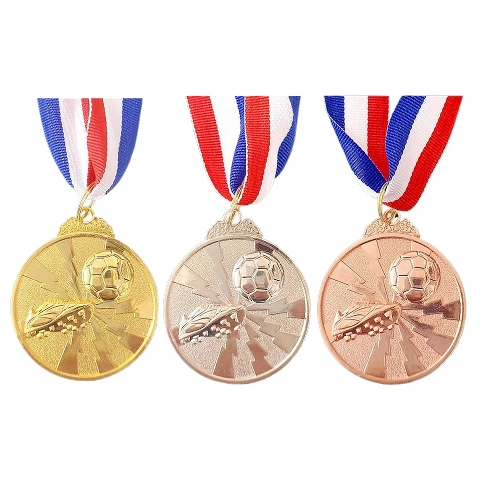 Futbalové medaily Gold Silver Bronze Award Medaily 2 palcové kovové výherné medaily Futbalové medaily Futbalové medaily Footbal