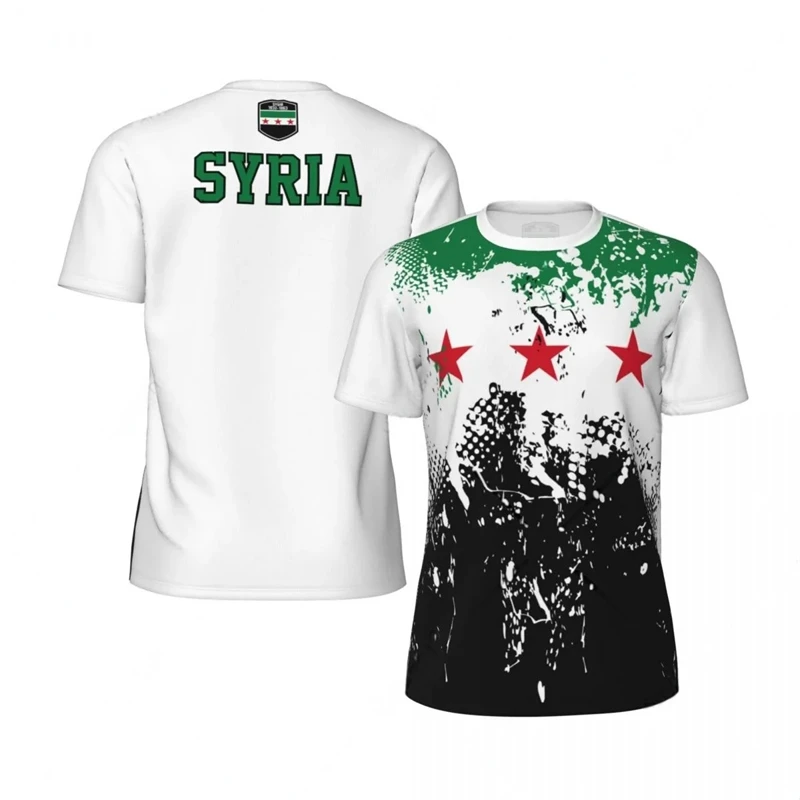 Futbalové tričko Sýria Football pre mužov Fashion Sports 3D Národný znak Tlačené tričko Tričko Pretiahnuté unisex sýrske Tops Tops