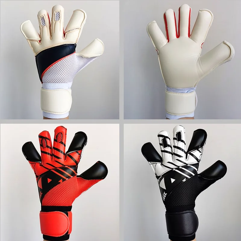 Futbalový brankár rukavice priedušné zahusťované vnútorné švy vg strih non -šmyku absorbujúci náraz brankárov latex 4 mm