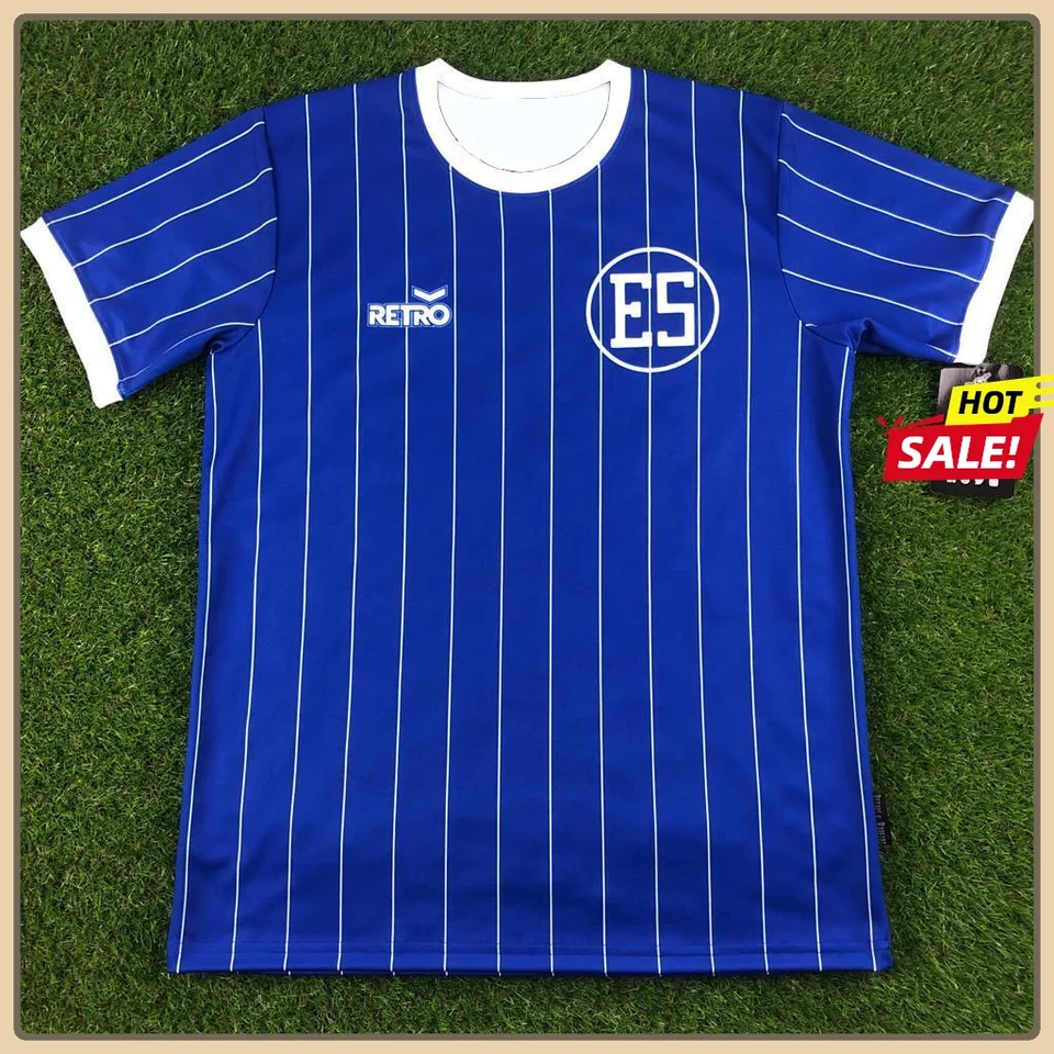 Futbalový dres Camisa de futbol retro 1985 Sal Salvádor košele pre mužov Ženy okrúhle krk s krátkym rukávom Príležitostné mužy Dámske oblečenie