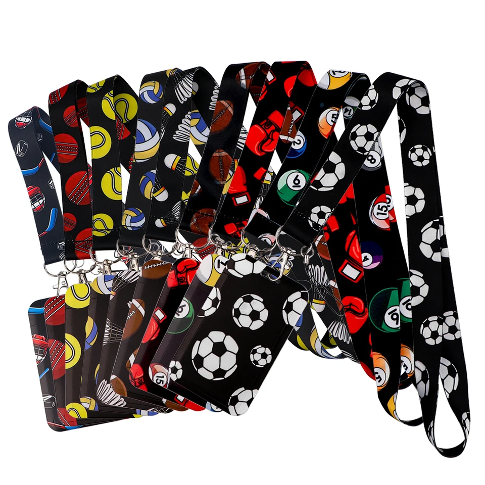 Futbalový remienok Futbal futbal pre kľúč pre kľúčové identifikačné preukazy Športové kúzlo Odznak Držiteľ DIY Čierne zavesenie lana kľúča Darčeky Darčeky