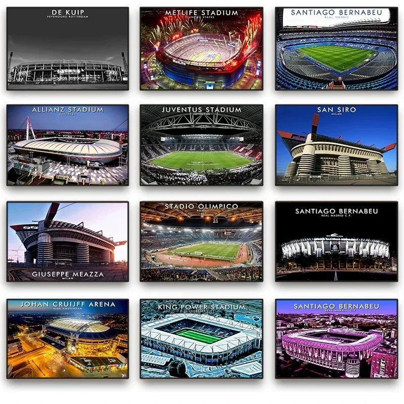 Futbalový štadión plagát Svetovo slávne futbalové plátno maľba tlač hd picture wall art