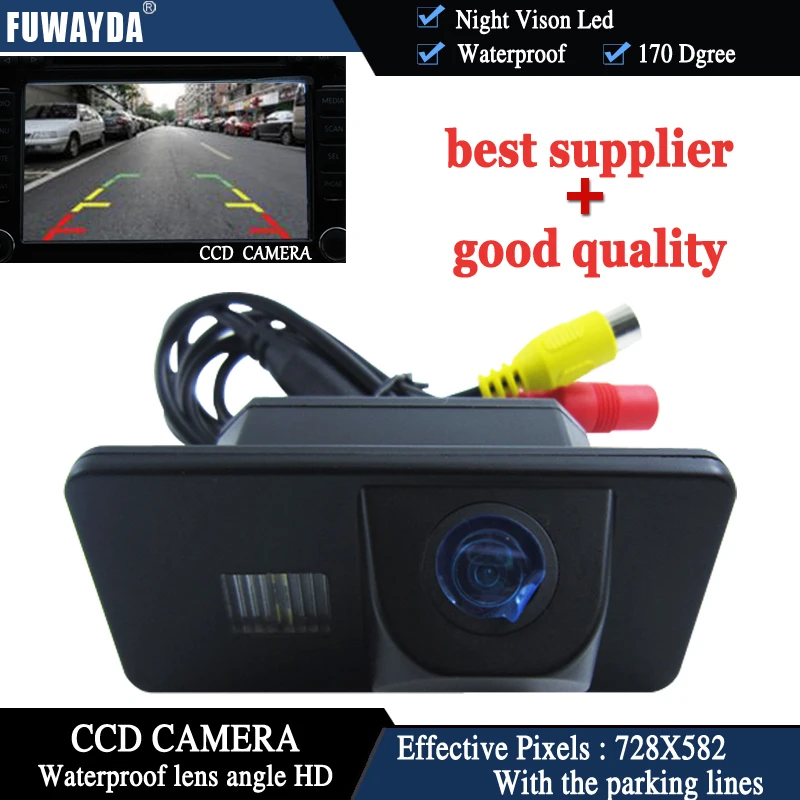 Fuwayda Car Auto Reverz Zadný pohľad s vodiacou farbou CCD Camera pre BMW E81/E87/E90/E91/E92/E60/E61/E62/E63/E64/X5/X6 Vodotesné