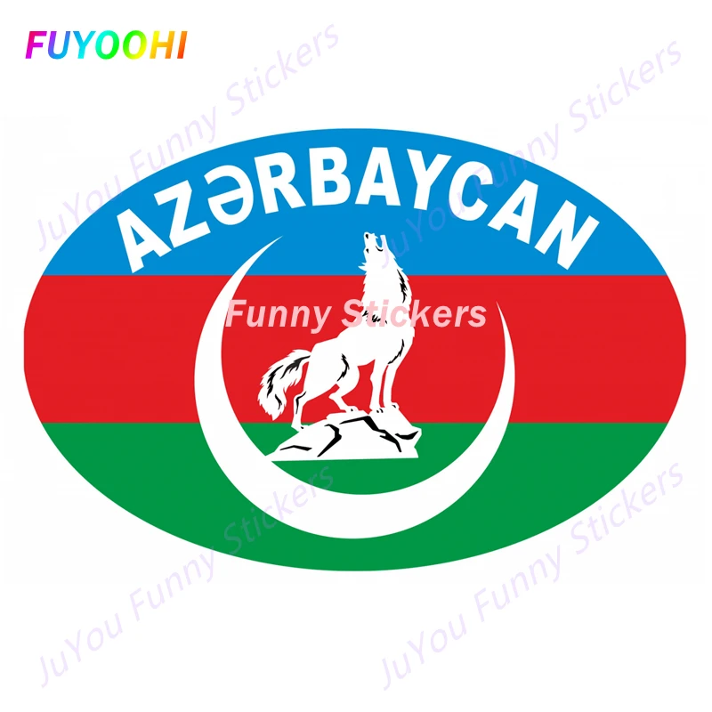 Fuyoohi vtipné nálepky Exteriérové ​​doplnky Osobnosť PVC Decal Azerbajdžan s dekoratívnymi nálepkami s vodou vlkom vlkom