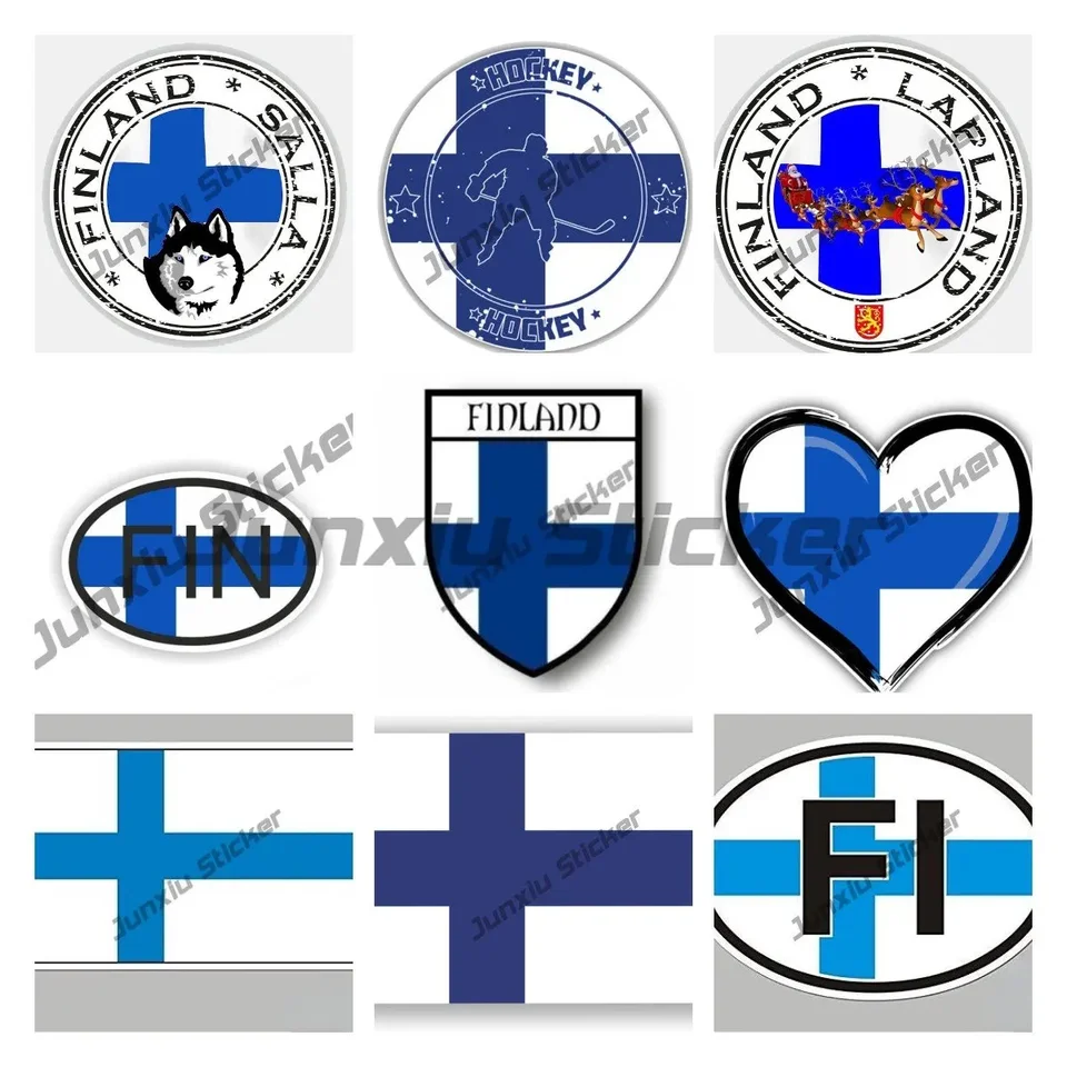 Fínsko Salla Nálepky Kreatívne Fínsko Lapland Fi mapa vlajka nálepka Finland fin obtisky anime nálepky nálepky pre auto vlastné obrázky