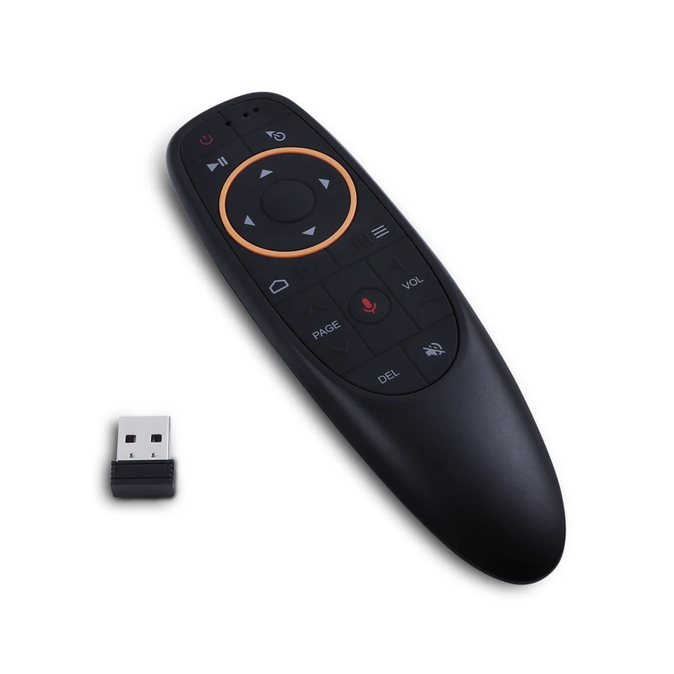 G10S Air Mouse hlas diaľkové ovládanie 2.4G USB prijímač pre Android TV Box PC PC Gyro Sensing Mini Wireless Smart Remote