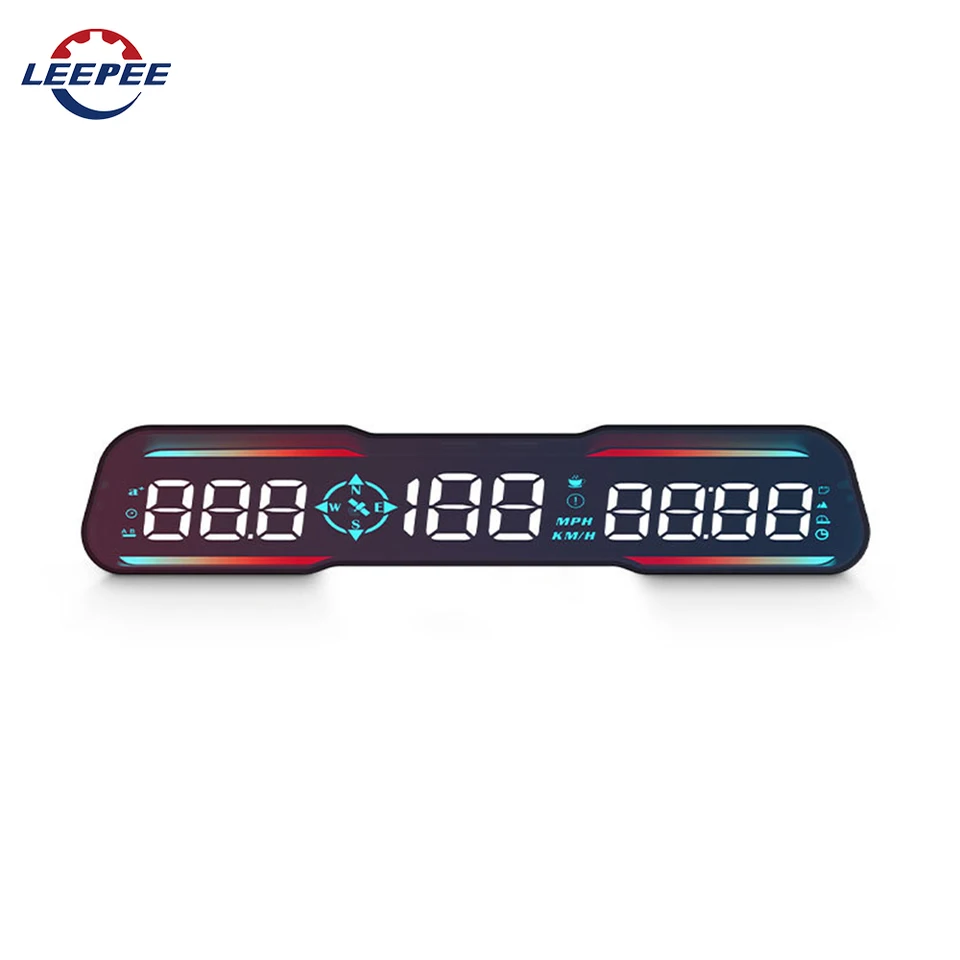 G19 HUD KM/H MPH Meter Automatické príslušenstvo rýchlomer Clock Clock Smart Digital Digital Alarm Repender Meter Compass CAR GPS Heads Up Display