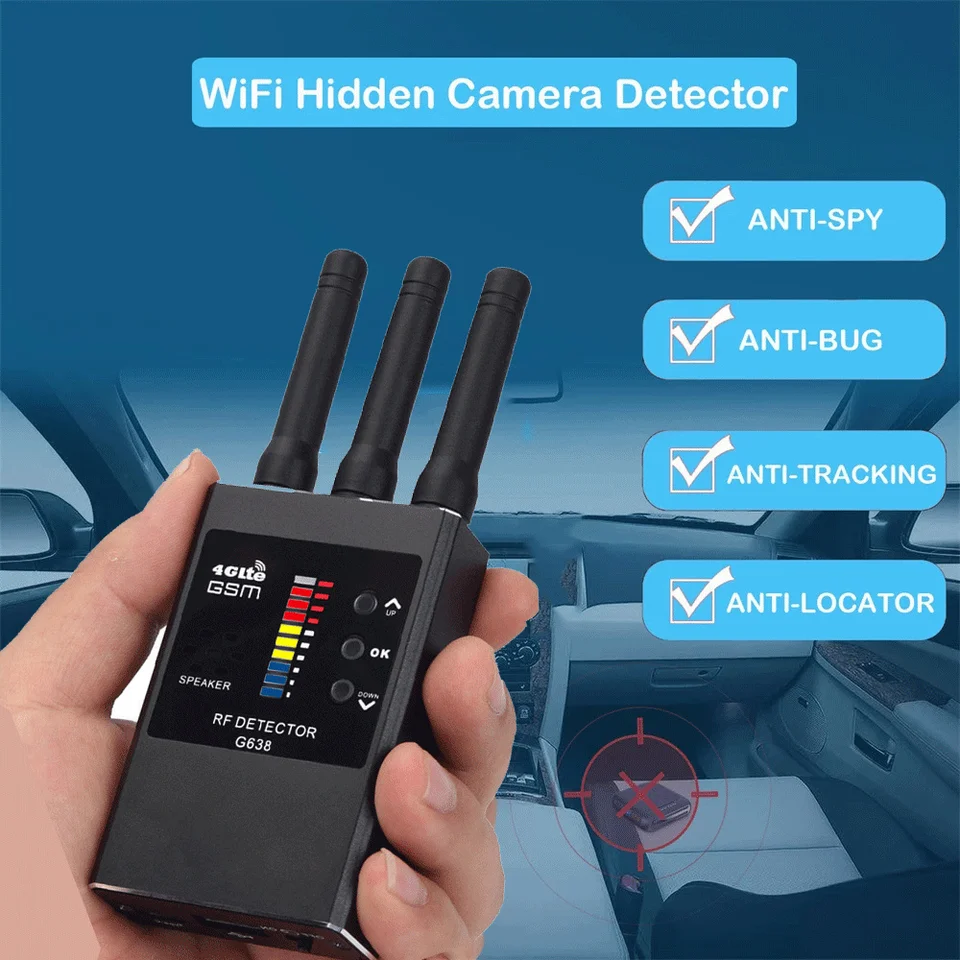 G638 Anti SPY Wireless RF Signal K18 19 Detektor GSM GPS Tracker Skrytá kamera Hidden Camera Odsladenie zariadenia Profesionálna verzia