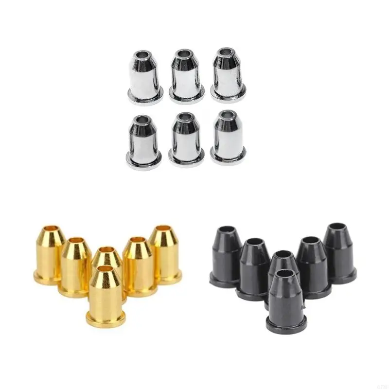 G7NF 6ks/Set Guitar String Caps Montáž pracky cez telo Ferrules Bushing Parts Guitar Accessories Black Silver Golden