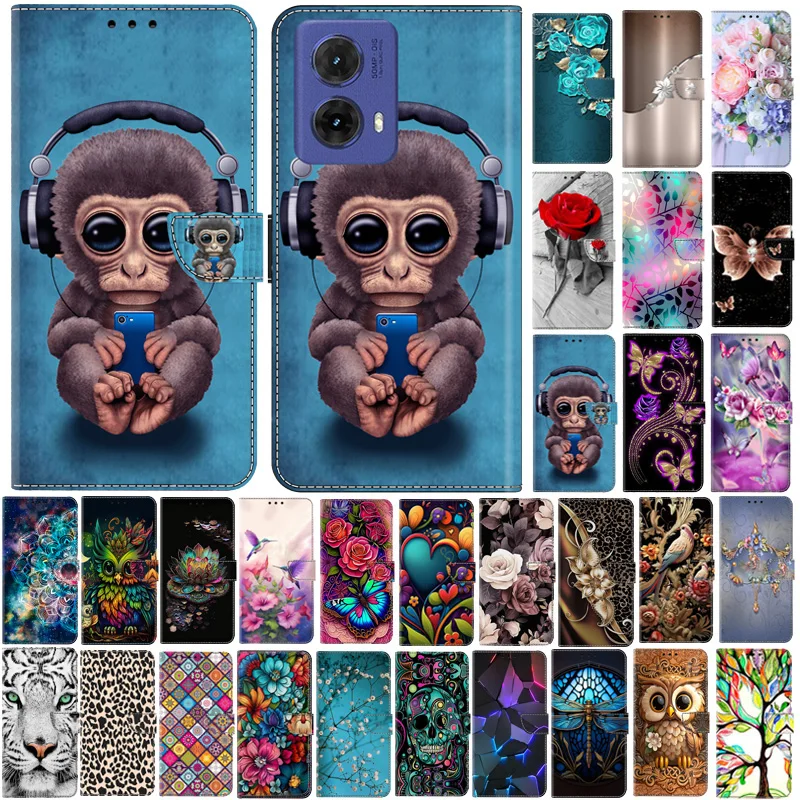 G85 puzdro pre Coque Motorola Moto G85 XT2427-3 G 85 CAPA Maľované peňaženky Flip pre Moto G85 5G Phone Case Book Cover Fundas