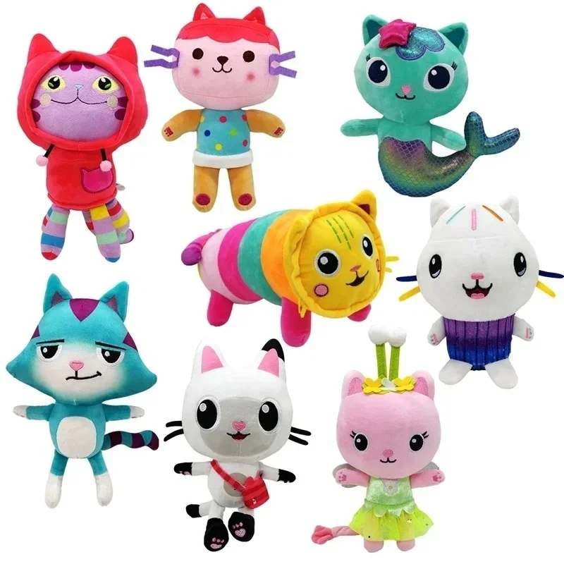 Gabby Dollouh Plys Hračky Kawaii Mercat Roztomilé vypchaté zvieratá morská panna mačka dom Plushie Dolls