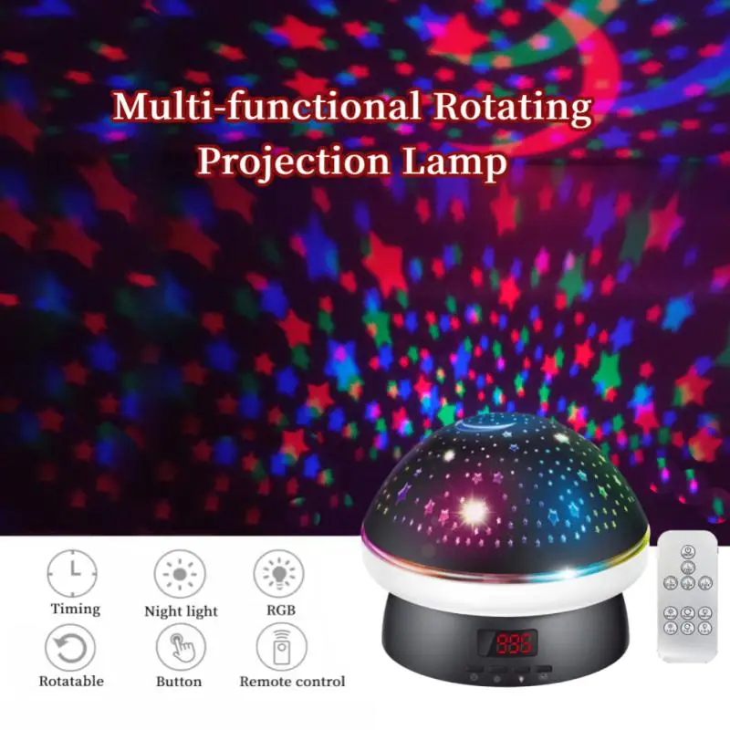Galaxy Projector Starry Sky Roting Led Night Light Planetárium Detská spálňa Star Night Lights Moon Light Detská lampa