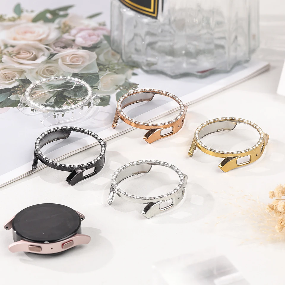 Galaxy Watch7 44 mm 40 mm príslušenstvo Tvrdé PC Duté všestranný nárazník Diamond pre Samsung Galaxy Watch 7 40 mm 44 mm kryt