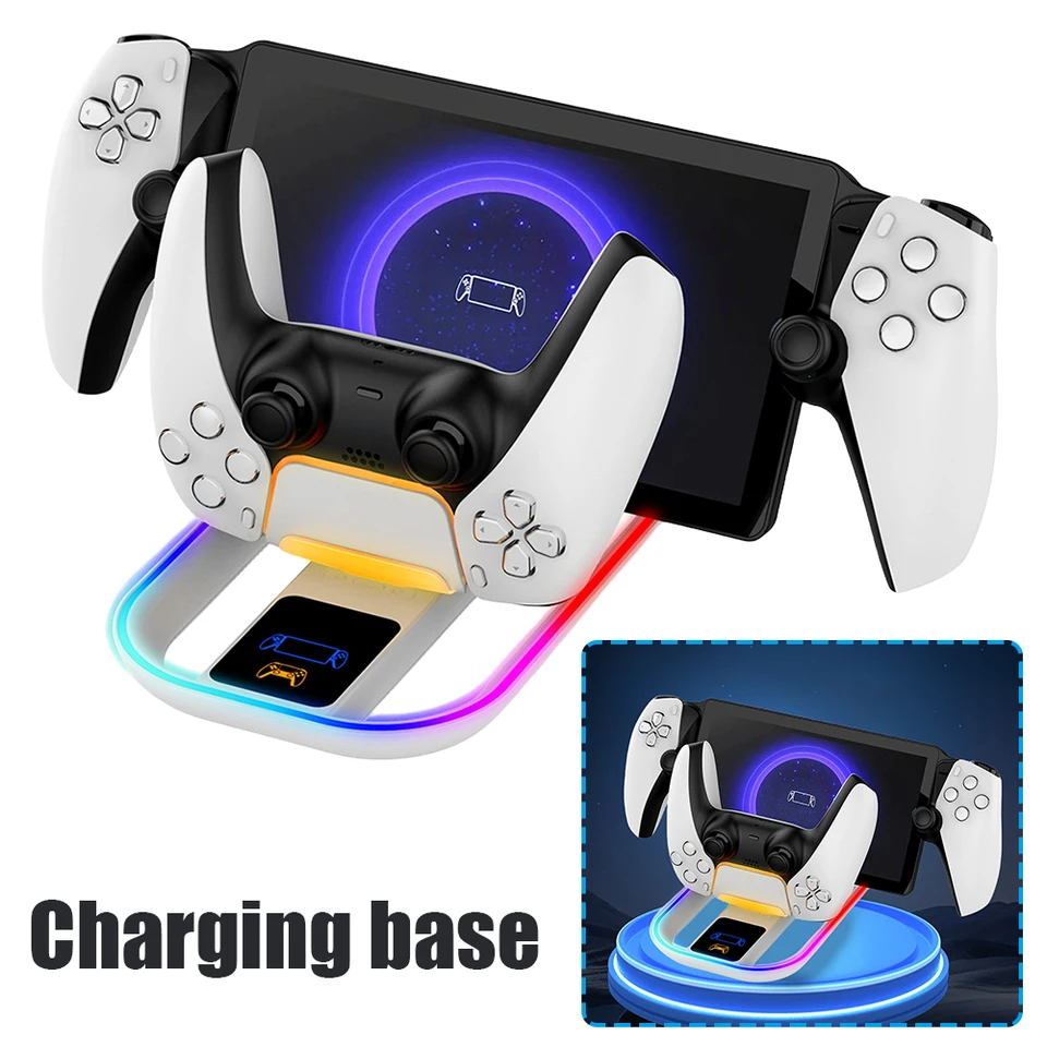 Game Console a Controller Charger Dock RGB Light Nabíjanie Dock Controller Nabíjacia základňa pre portál PS5 pre portál PlayStation Portal