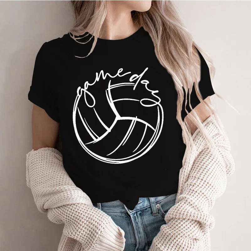 Game Day Tirl pre ženy volejbalová hra Deň tričká Dámske oblečenie volejbalová sezóna tričko Tee volejbalový tím Top Top