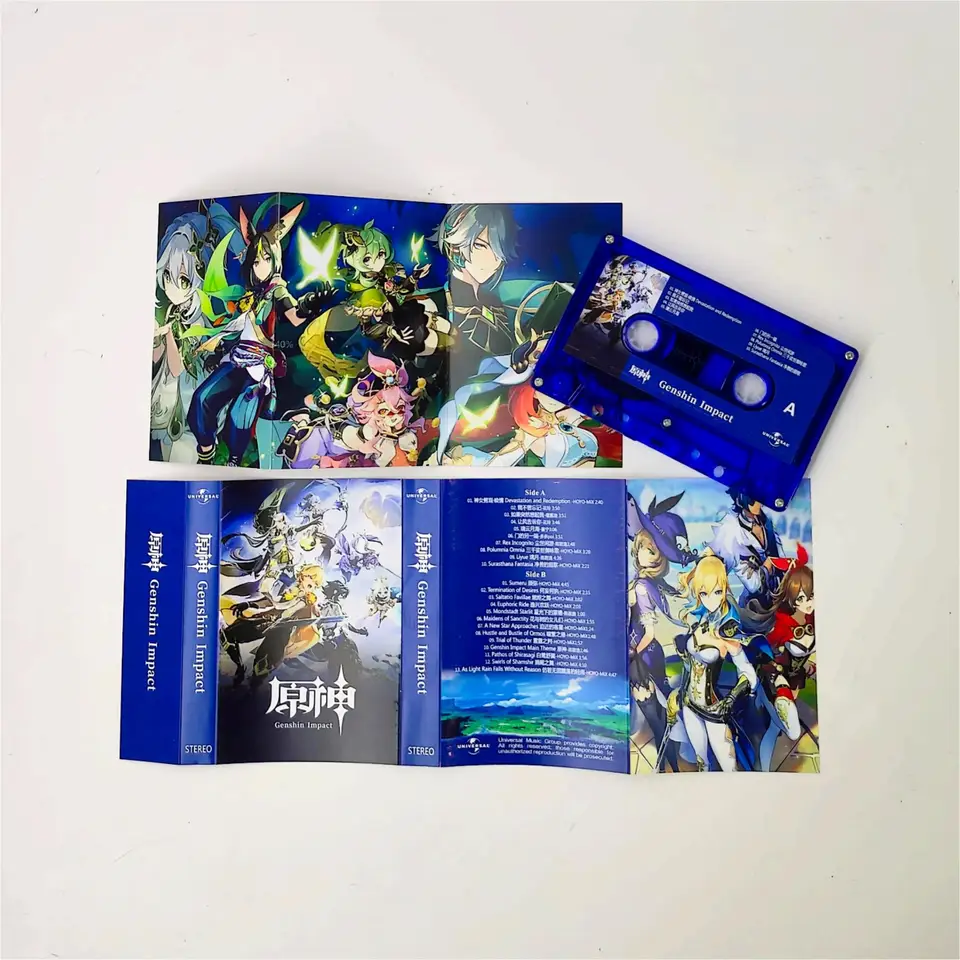 Game Genshin Impact Hoyo Mix Hudobná páska Greatest Hits Album Hudobná nahrávka Cassettes Cosplay Walkman Recorder CAR Soundtracks Box