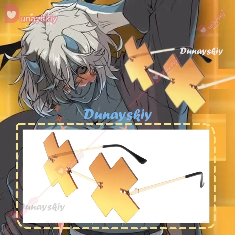 Game Guilty Gear Happy Chaos Cosplay okuliare Unisex žlté nepravidelné slnečné okuliare Halloween rekvizity okuliare doplnky okuliarov