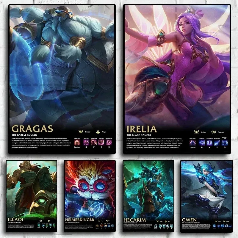 Game League of Legends Domáce dekorácie rola Plagát Gragas brulder Mage The Rabble Rouser estetické plátno maľovacie plagáty