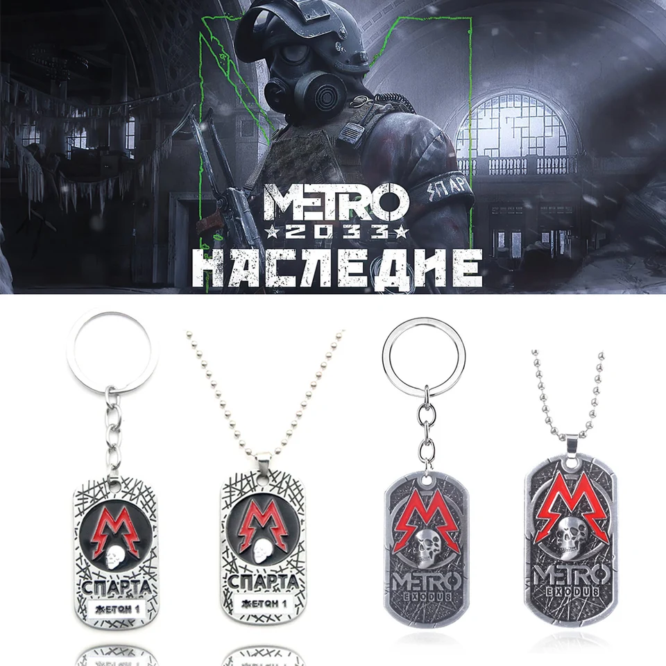 Game Metro Exodus 2033 Značka psov Keychain Spartan Rangers Logo prívesok kľúča reťazec vinobranie pre fanúšikov