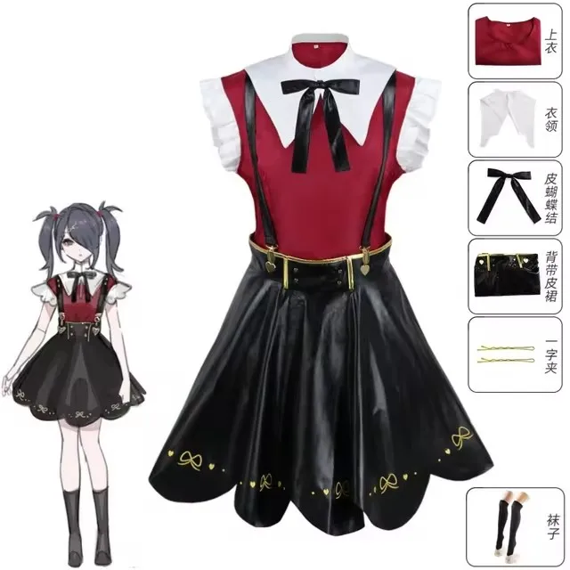 Game Needy Girl predávkovanie cosplay kostýmy parochňou topánky anime jk uniforma kožená sukňa sada priepasti Kangel ame chan cosplay kostým