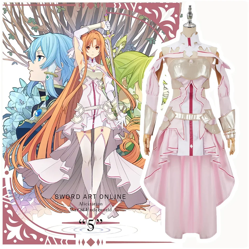 Game Sword Art Online Yuki Asuna Cosplay kostým Yuuki asuna šaty oblečenie Halloween Karneval pre ženy