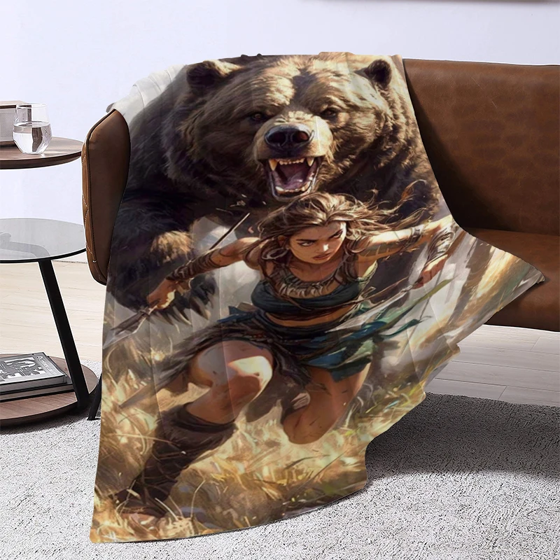Game Tomb Raider Dride Prikrývku kryt luxusného dizajnéra posteľná bielizeň King Catnap Fluffy Mäkké prikrývky pre dekoratívne koleno koleno