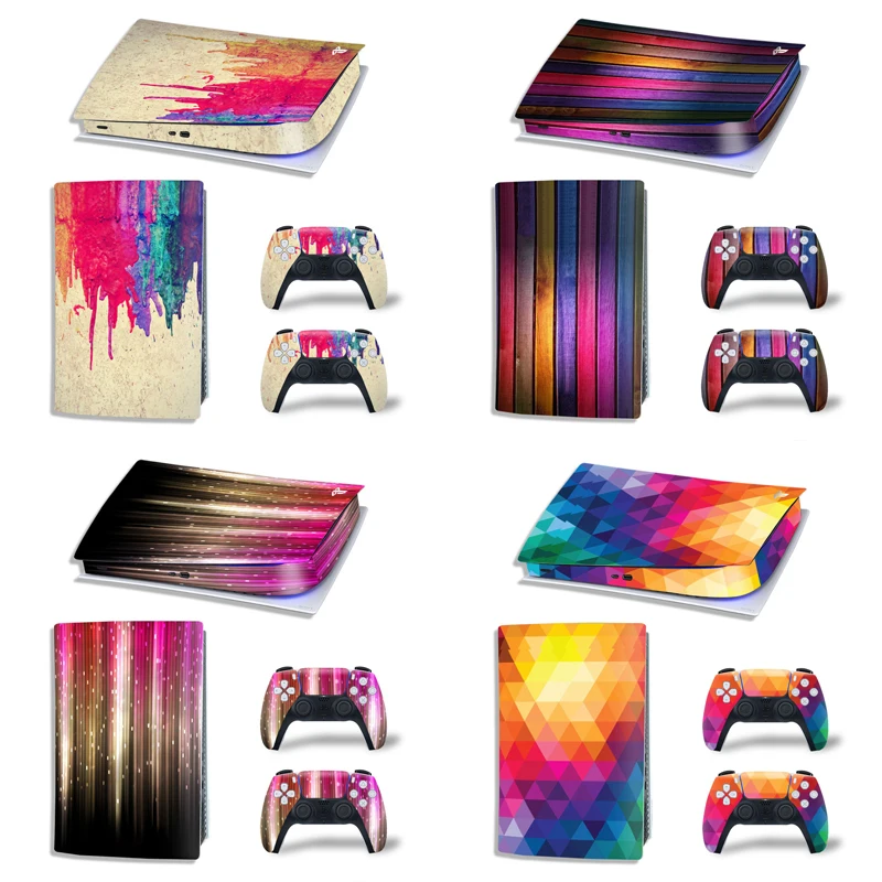 GameGenixx PS5 Digital Edition Sticker Rainbow Ochranný vinylová obtisia pre konzolu PS5 a 2 ovládače