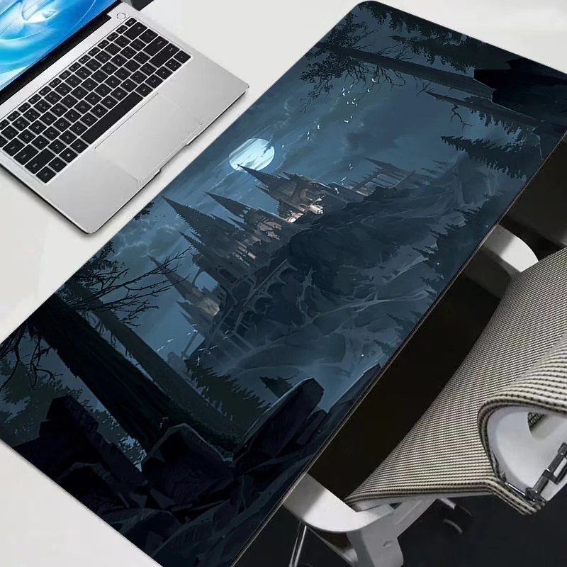 Gamer Desk Mat XXL Mousepads Dark Castle PC Darček myš Mouse Pad Office Desk Desks Veľké myš na myši myši myši pre počítač