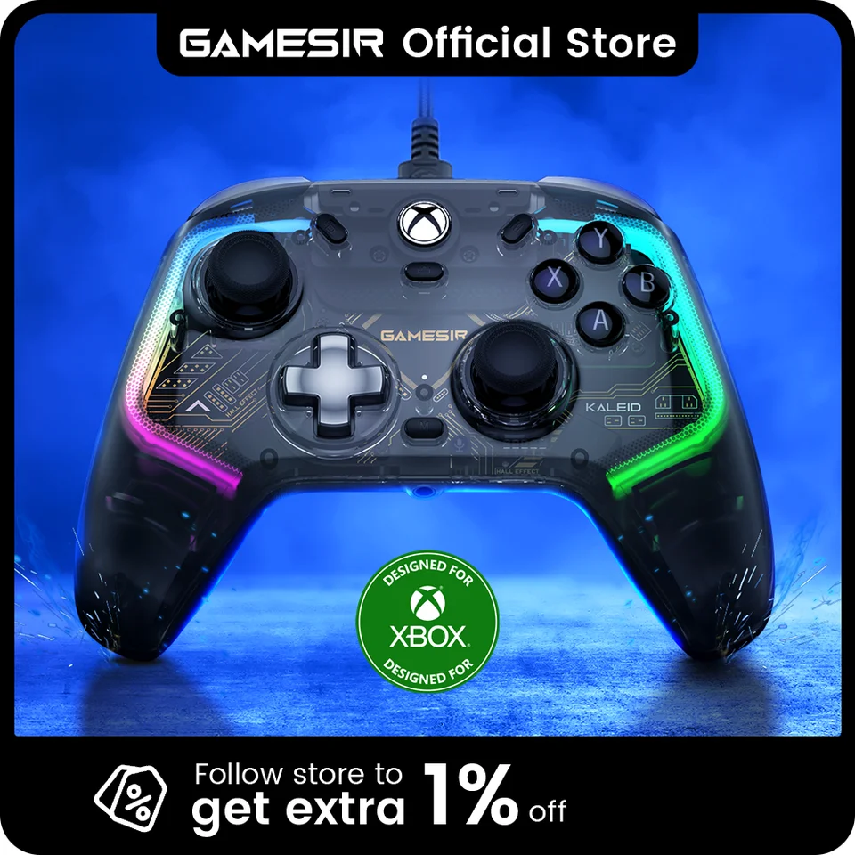 Gamesir Kaleid Xbox Controller Wired Gamepad pre Xbox Series X, Xbox Series S, Xbox One Game Console, s halovým efektom joystick
