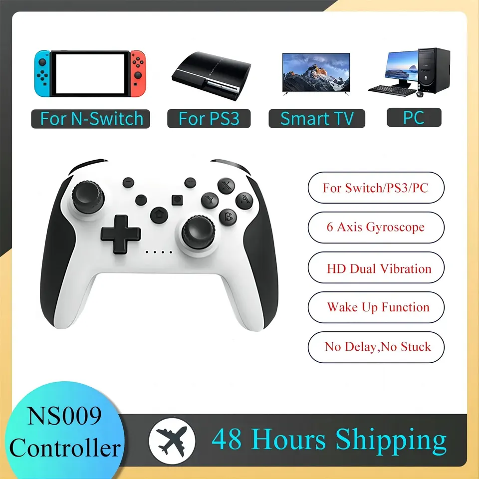 Gaminja NS009 Bluetooth Game Controller Wireless Gamepad pre Nintendo Switch Console PS3 PC Windows 7 10 Dual Vibration Joystick