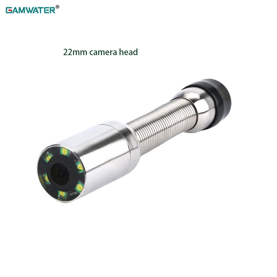 Gamwater 22 mm potrubná kontrola s 6ks LED svetlami LED svetlami Vypúšťacia kanalizačná kanalizačná kamera Had hlava na stenu inšpekciu kamery Vymeňte hlavu