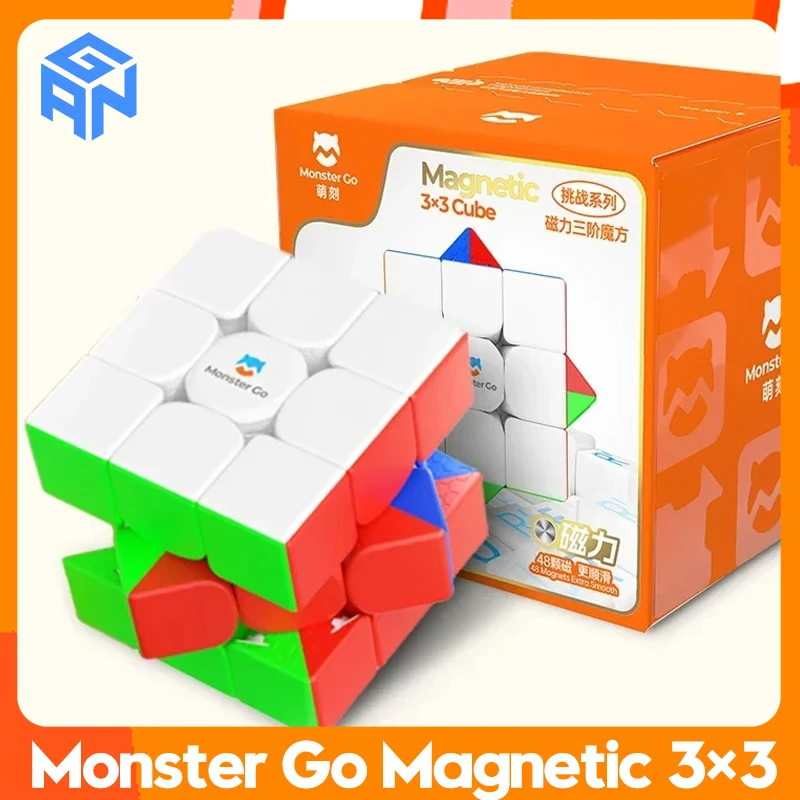 Gan Monster Go 3 × 3 Speedcube Magnetic Magic Cube 48 Magnet 3x3x3 Speed ​​Puzzle Detská fidgetová hračka 3x3 Professional Cubo Magico