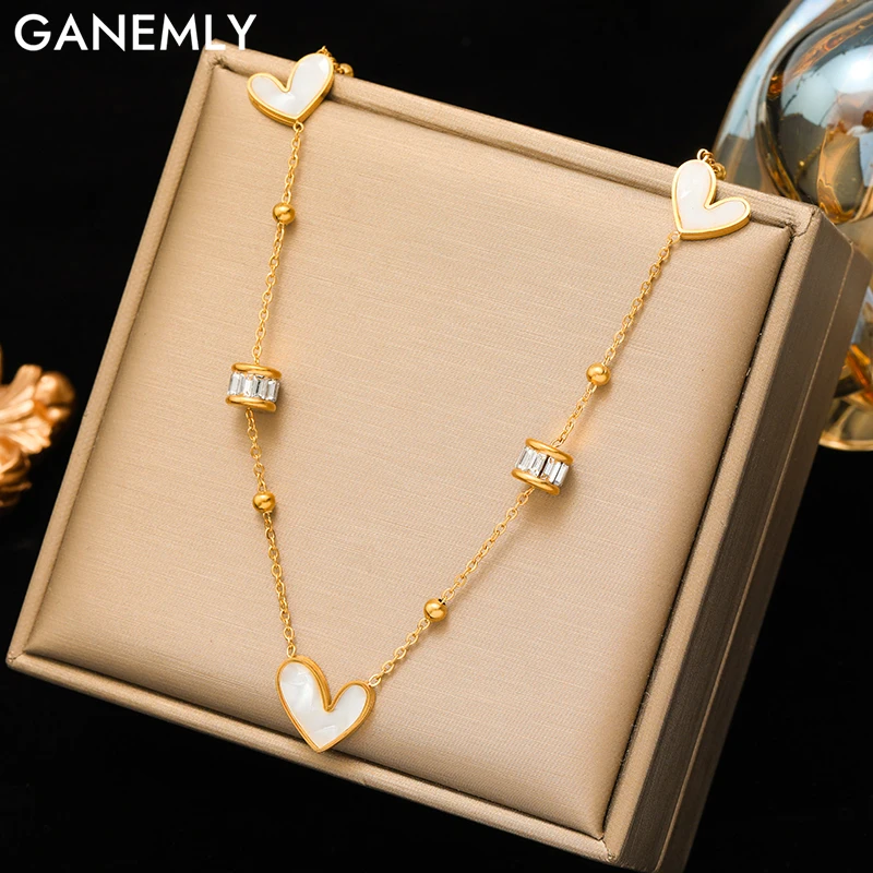 Ganemly 316L z nehrdzavejúcej ocele Láska Láska Prívesok Náhrdelník pre ženy trendy Chokers Crck Chaer