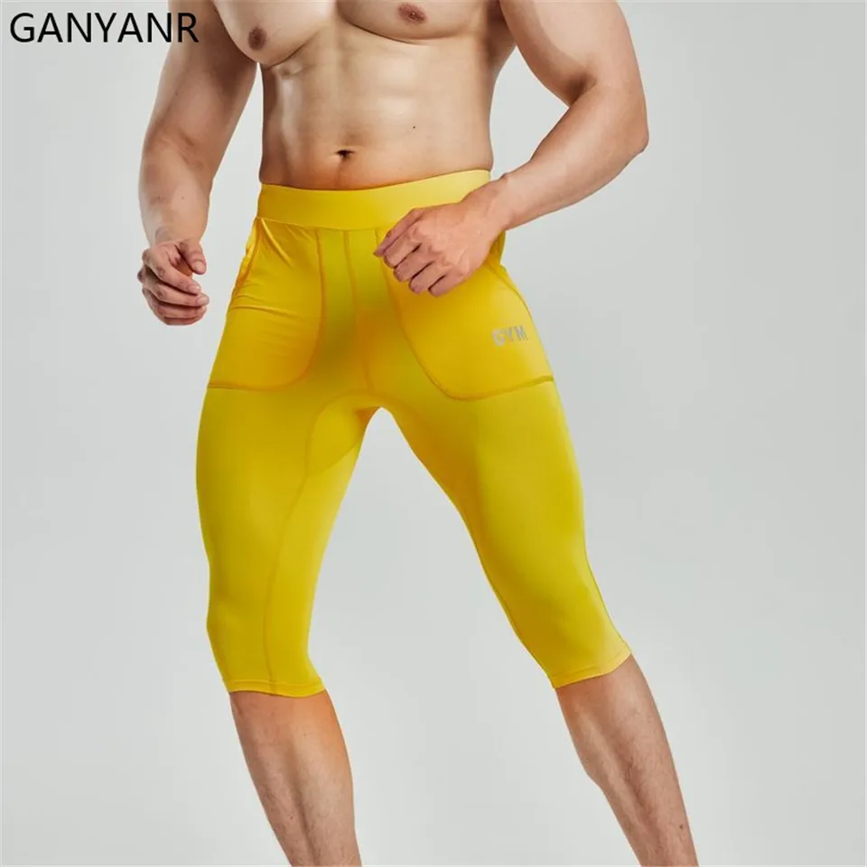 Ganyanr Men s rýchlym suchým kompresiou Cvičenie legíny pre basketbalovú jogu a fitnes letné a jesenné bežecké pančuchy Panty Gym Pants
