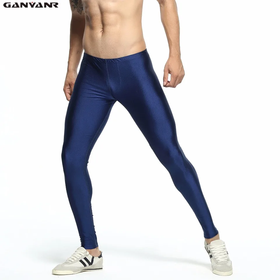 Ganyanr Značka kompresia bežecké pančucháče Fitness legíny Men jogy gympúnky športové nohavice spandex sexy potu atletický nylon basketbal