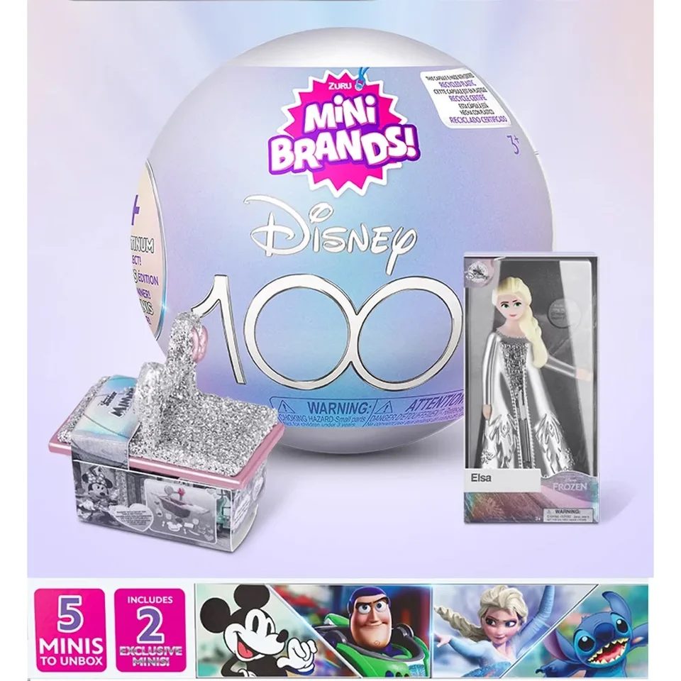 Gashapon Toys Disney Surprise Ball Mini Brands Limited Edition Platinum Zbierka 100 výročia Cartoon Mystery Kids Gift