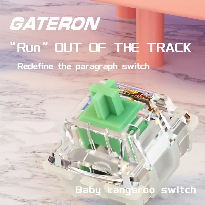 Gateron Baby Kangaroo 2.0 prepínač hmatového 5pin 59g mechanický spínač klávesnice spínač vrchného bývania Mliečny predbežné prečlenené pre hernú klávesnicu